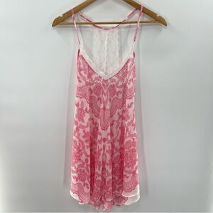 In Bloom Pink and White Lace Chemise